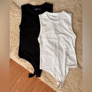 2 Cotton Seamless Fabric Crew Tank Bodysuit